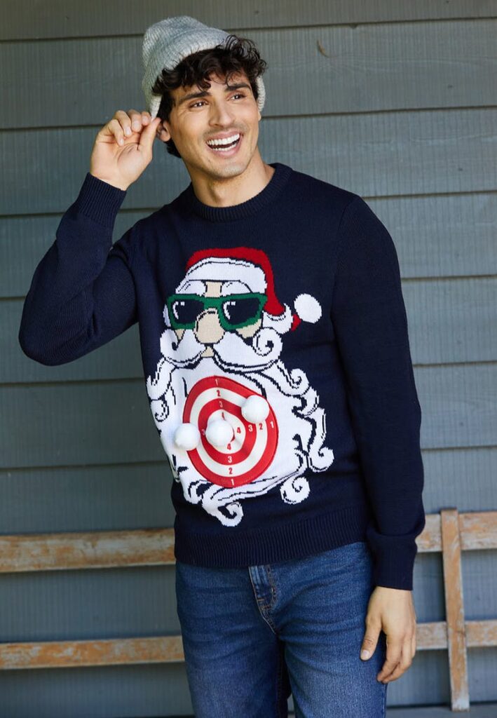 Embrace the festive spirit with this hilarious Santa Xmas jumper.