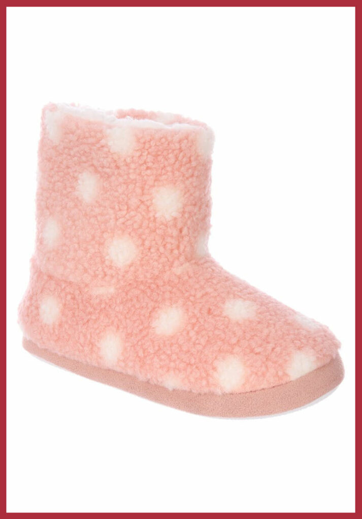 Choose fluffy slipper boots for a Christmas Eve box idea she’ll love.