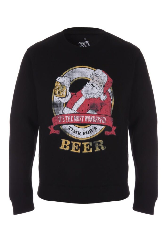 Make a fun statement in this Santa beer jumper from Peacocks.