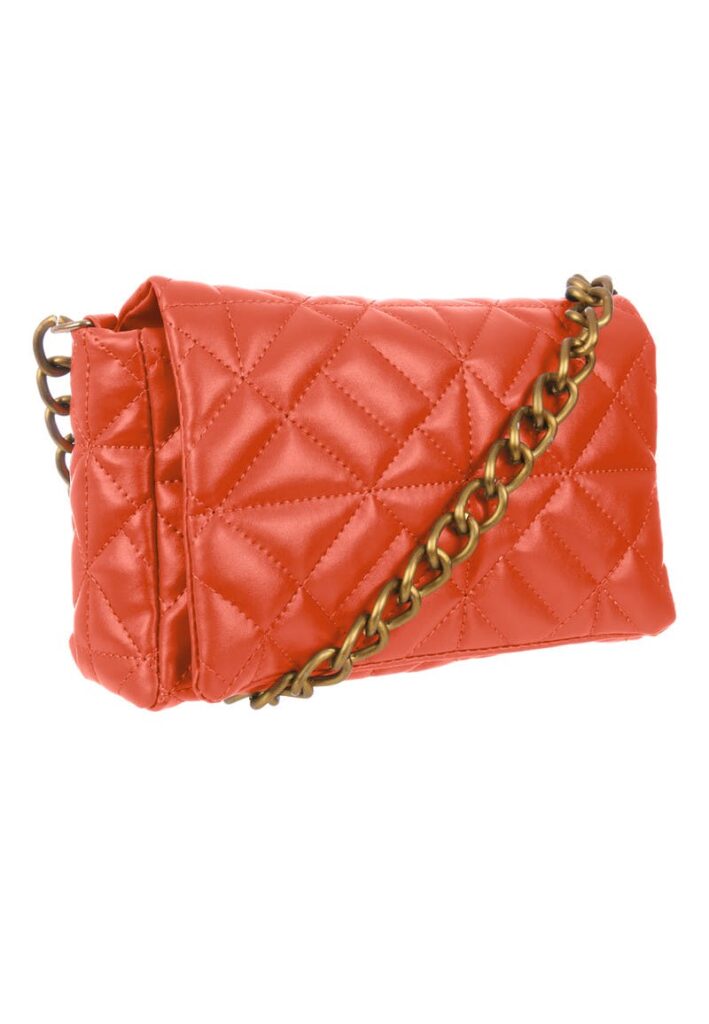 Stay on-trend with this beautiful orange quilted bag from Peacocks.